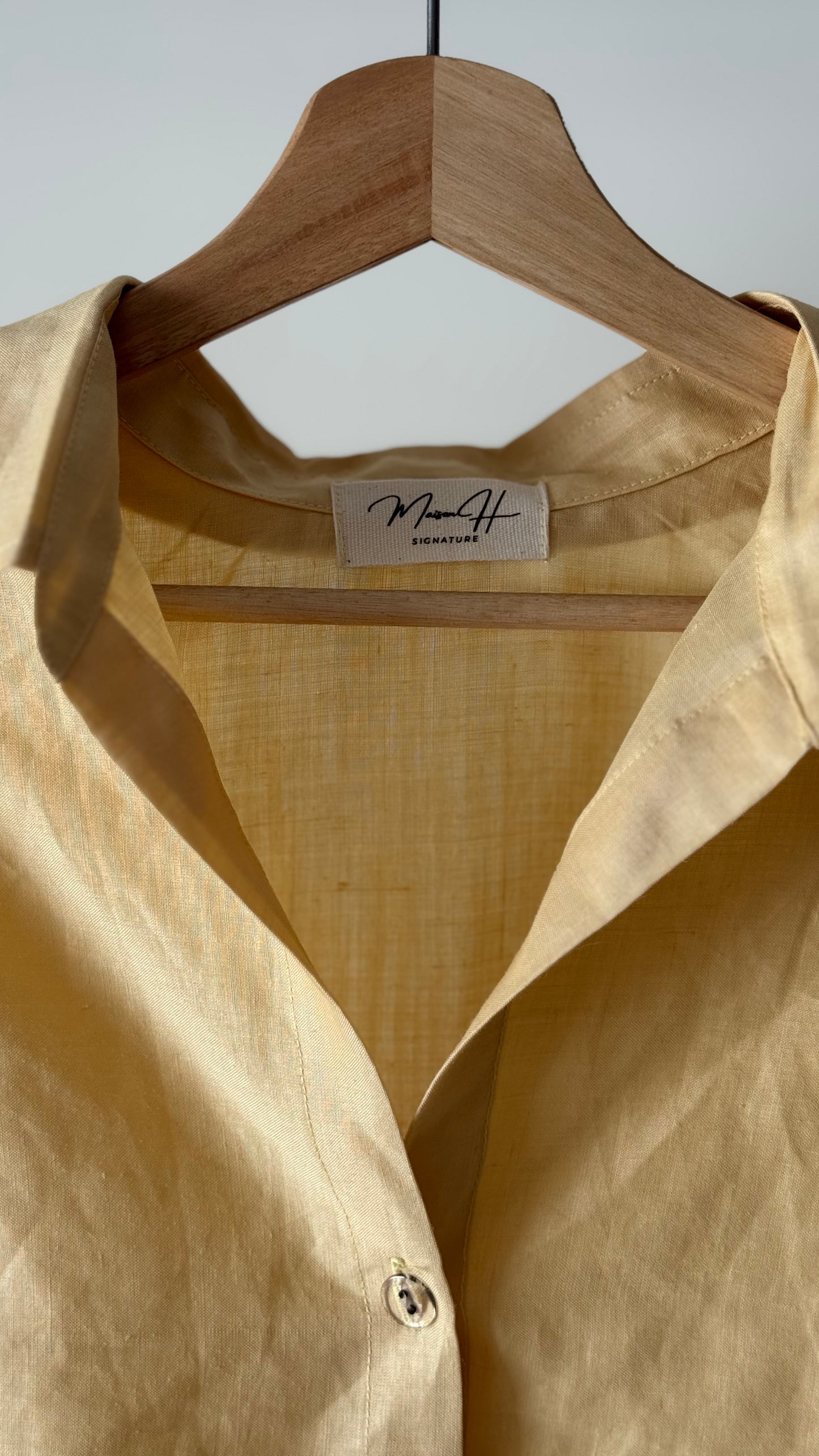 Chemise en Lin mélangé Jaune