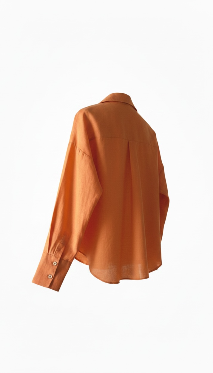 Chemise 100% Lin Orange