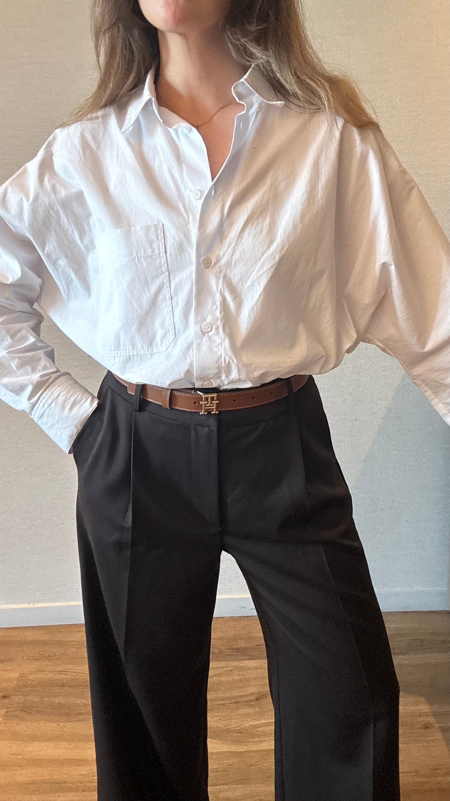 Pantalon Large Marron