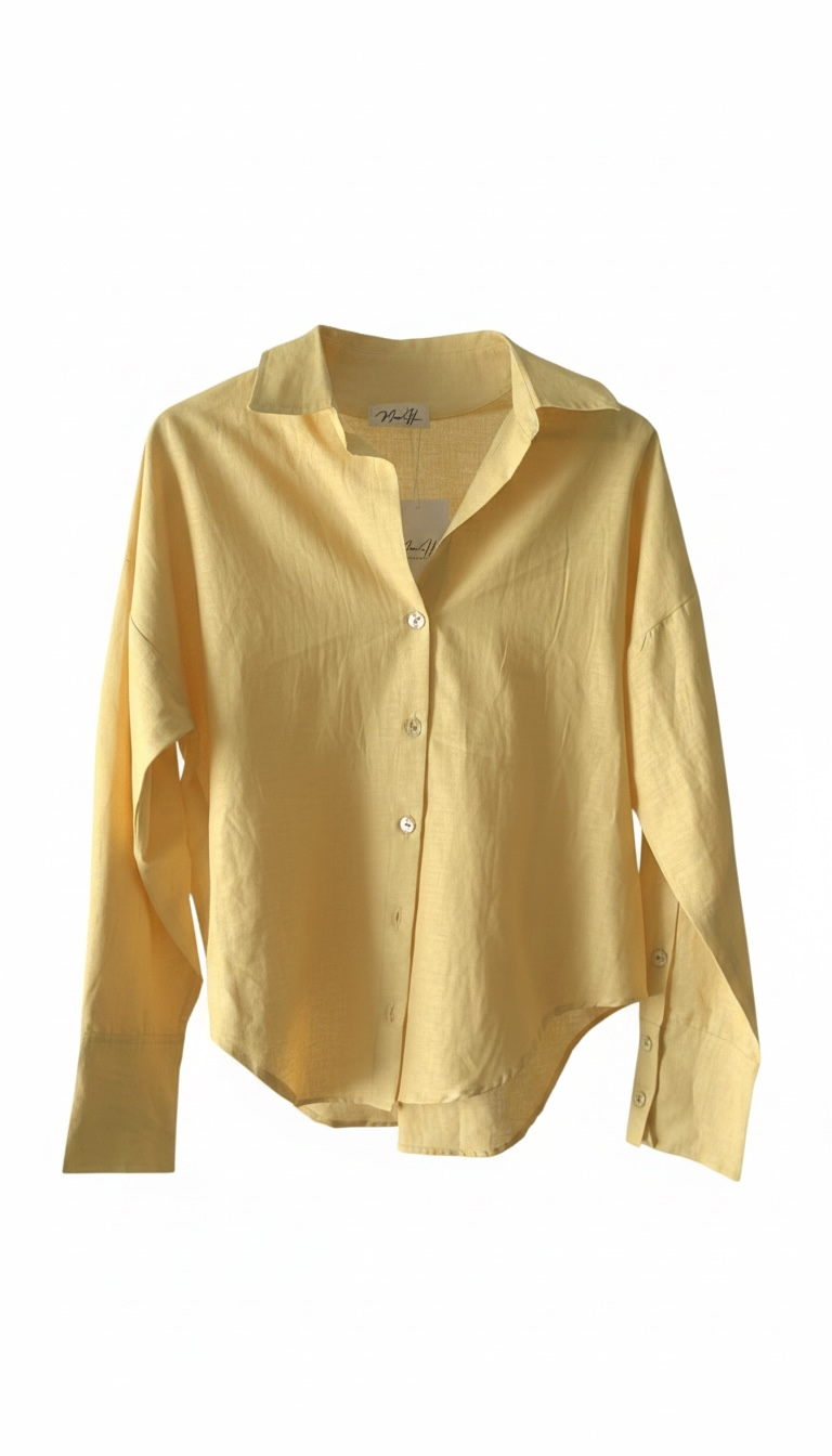 Chemise en Lin mélangé Jaune