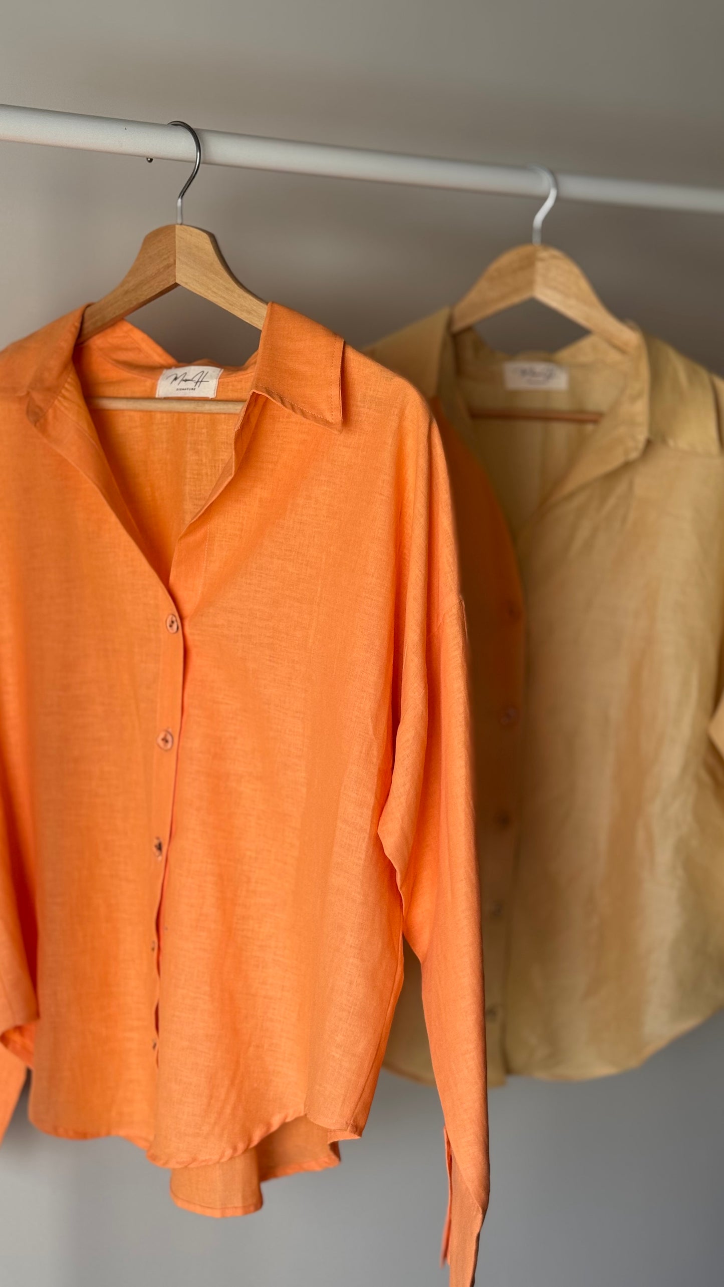 Chemise 100% Lin Orange