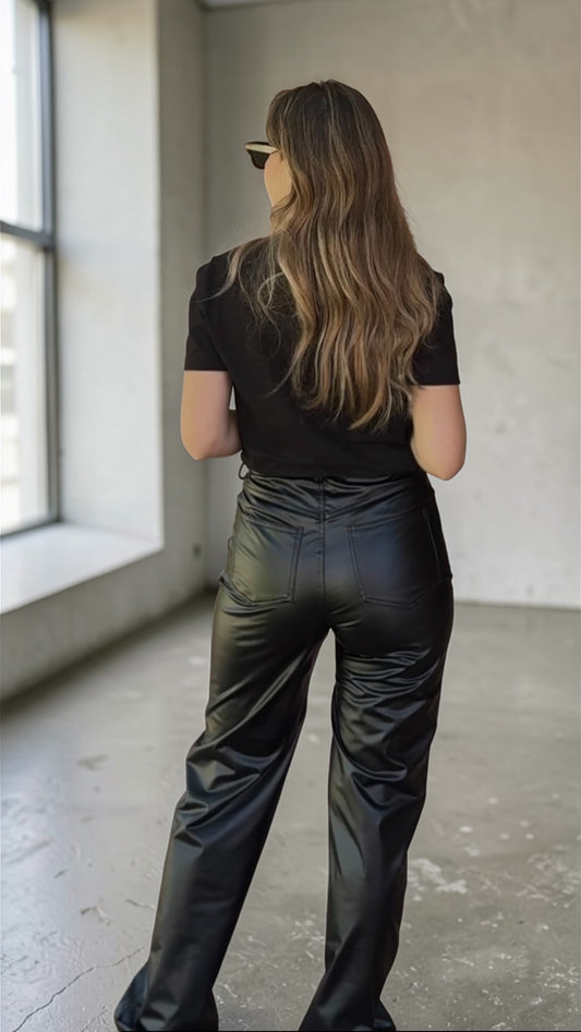 Pantalon Similicuir suédine