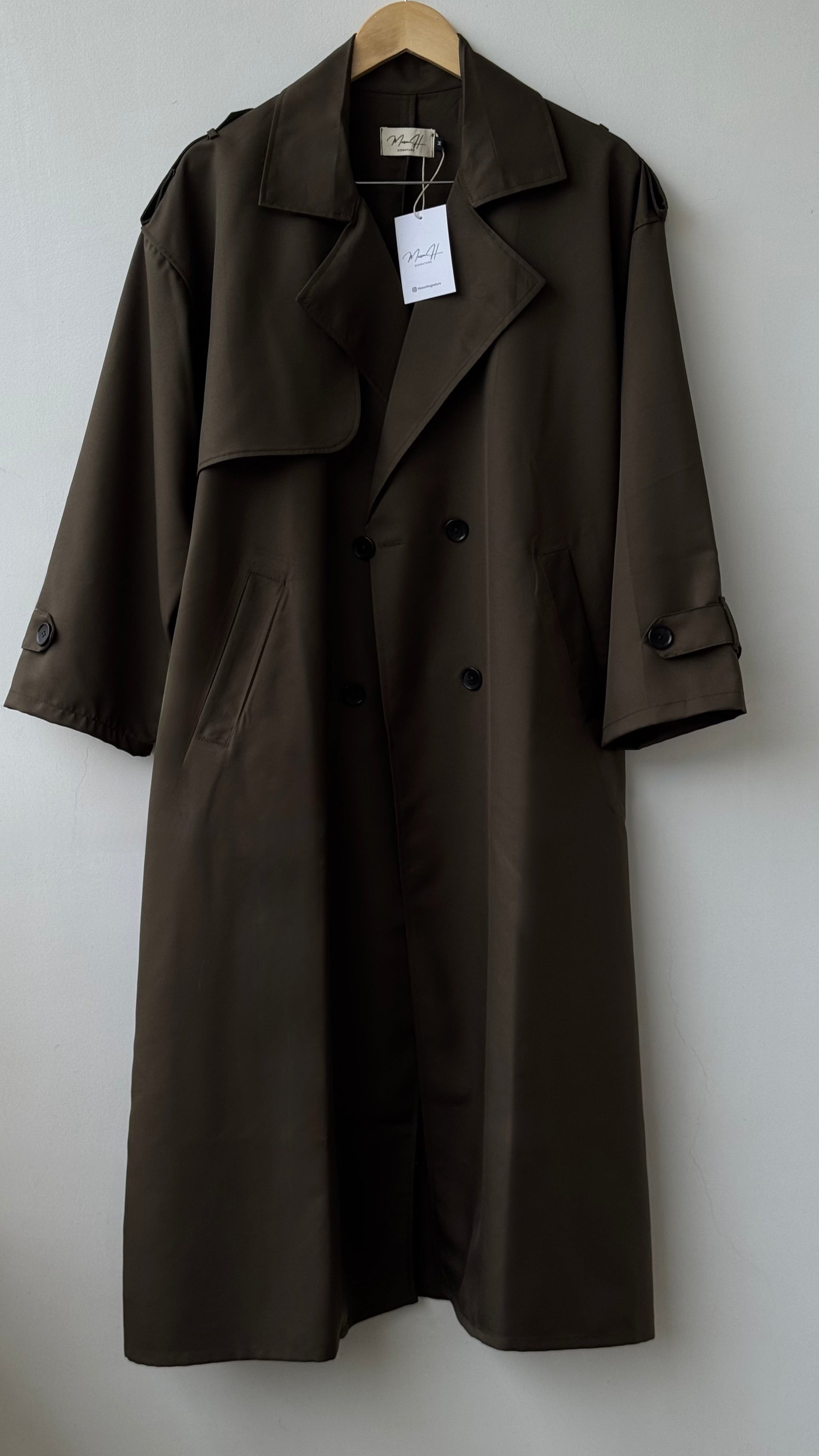 the trench coat dark khaki green