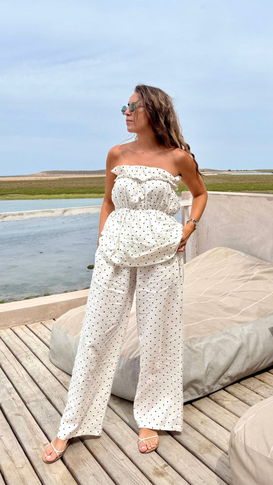 Pantalon POLKA DOT 100% Lin