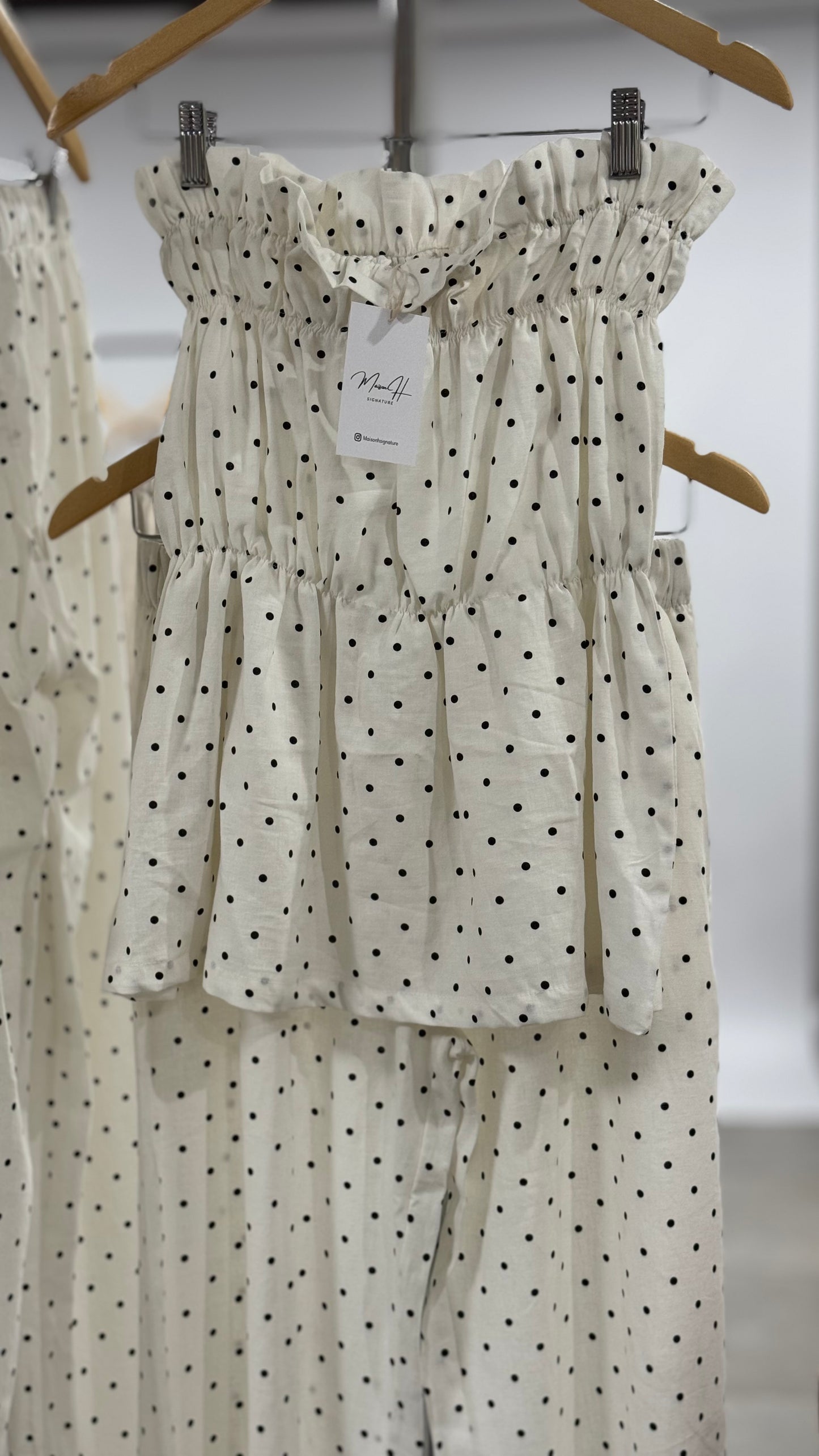 POLKA DOT Set 100% Lin