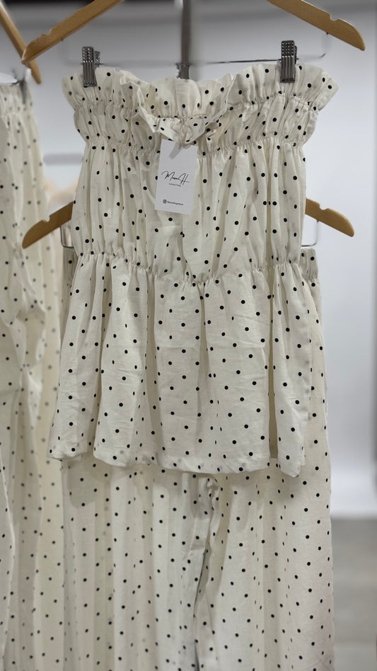 POLKA DOT Set 100% Lin